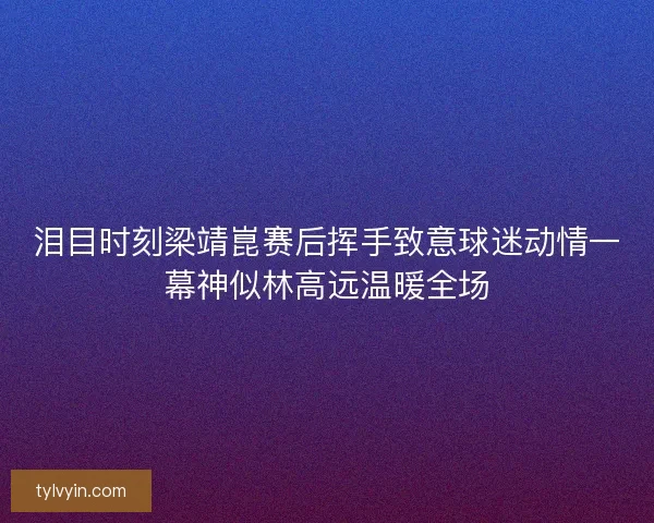 泪目时刻梁靖崑赛后挥手致意球迷动情一幕神似林高远温暖全场